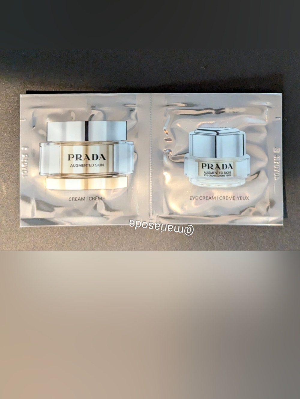 Prada Augmented Skin Cream and Eye Cream packets